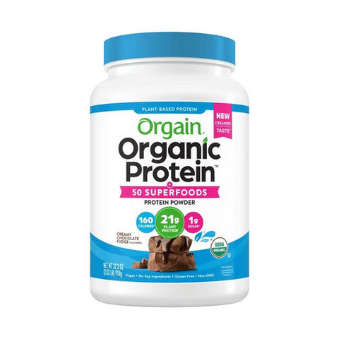 Orgain, Organic Vegan Protein Powder Plus 50 Superfoods Plant Based Creamy Chocolate Fudge, 2.02 Lbs Orgain