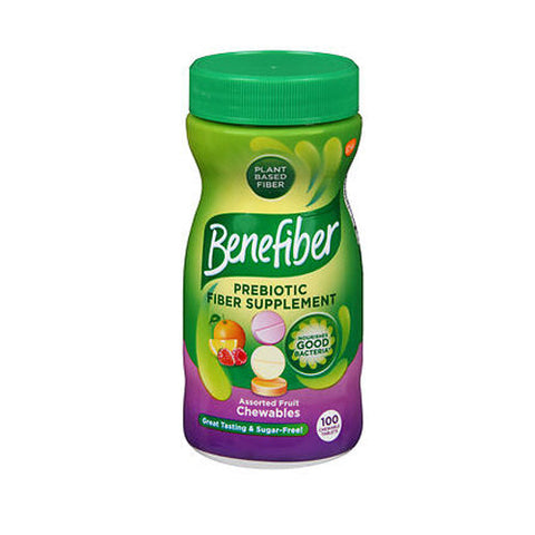 Benefiber, Prebiotic Fiber Supplement Chewables Assorted Fruit Flavors, 100 Count Benefiber
