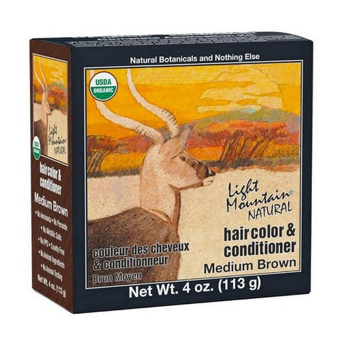 Light Mountain, Natural Hair Color And Conditioner Medium Brown, 4 Oz Light Mountain