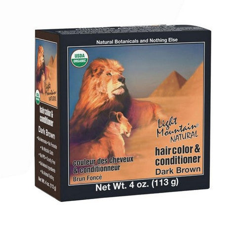 Light Mountain, Natural Hair Colour And Conditioner Dark Brown, 4 Oz Light Mountain