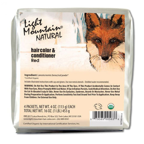 Light Mountain, Natural Hair Color & Conditioner, Red 16 Oz Light Mountain