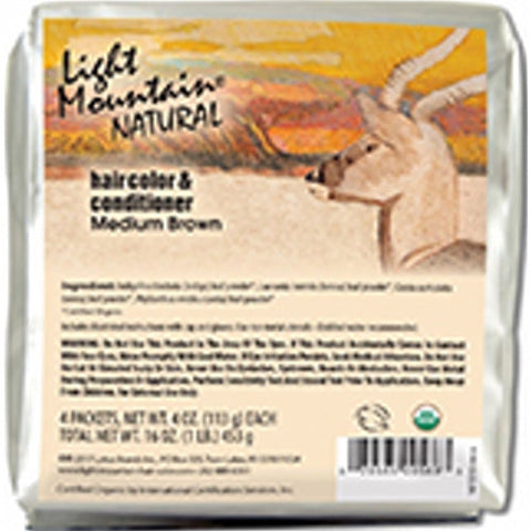 Light Mountain, Natural Hair Color & Conditioner, Medium Brown 16 Oz Light Mountain