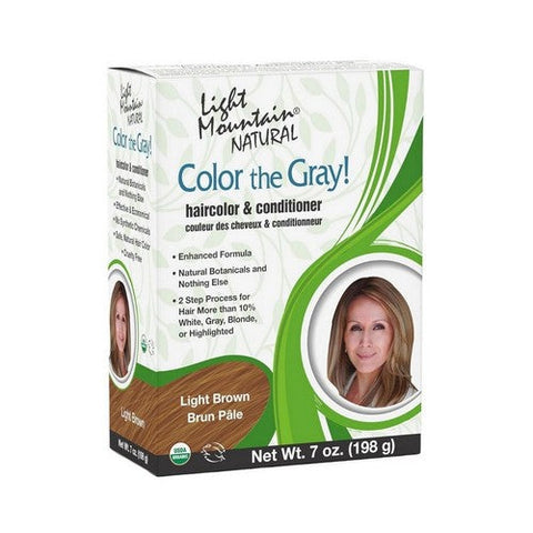 Light Mountain, Color the Gray Natural Haircolor And Conditioner Light Brown, Brown-Light 7 Oz Light Mountain
