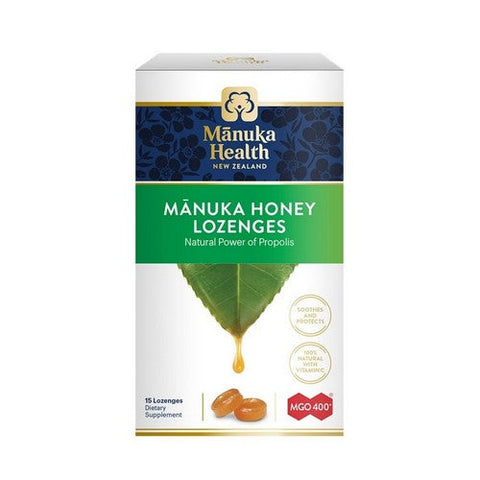 Manuka Health, Manuka Honey Lozenges Mgo 400+ Propolis Natural, 15 Count Manuka Health
