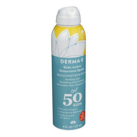 Derma e, Kids Active Sunscreen Spray SPF 50, 6 Oz Derma e