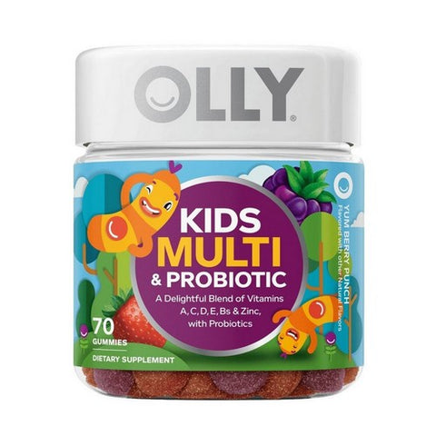 Olly, Kids' Multivitamin Plus Probiotic Gummiescberry Punch, 0, 70 Gummies Olly