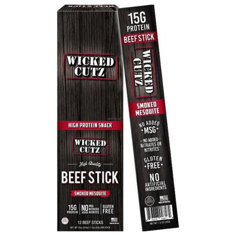 Wicked Cutz, Mesquite Beef Stick, 12 each Wicked Cutz