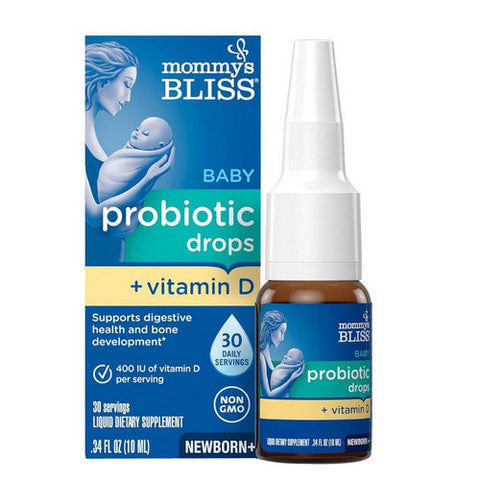 Mommys bliss, Probiotic Drops + Vitamin D Newborns, 0.34 Oz Mommys bliss