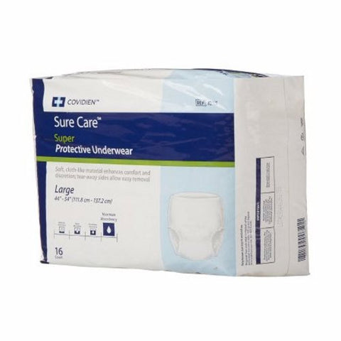 Cardinal, Unisex Adult Absorbent Underwear Super Pull On with Tear Away Seams Large Disposable Heavy Absorbency, Pack Of 16 Cardinal