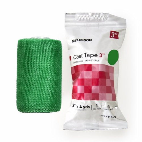 McKesson, Cast Tape McKesson 3 Inch X 12 Foot Fiberglass Green, Box Of 10 McKesson