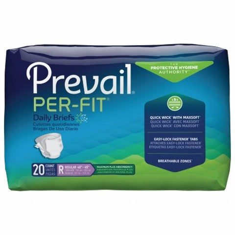 First Quality, Unisex Adult Incontinence Brief Per-Fit Maximum Plus Regular Disposable Heavy Absorbency, Count of 20 First Quality