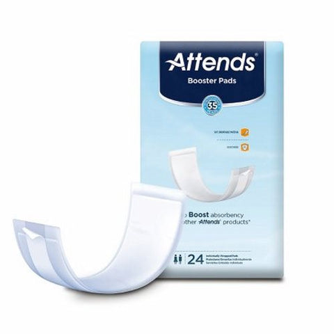 Attends, Incontinence Booster Pad Attends  3-1/2 X 11 Inch Light Absorbency Polymer Core One Size Fits Most A, Count of 8 Attends