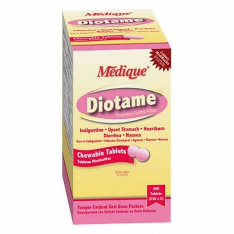 Medique, Anti-Diarrheal Diotame  262 mg Strength Chewable Tablet 100 per Box, Box Of 100 Medique
