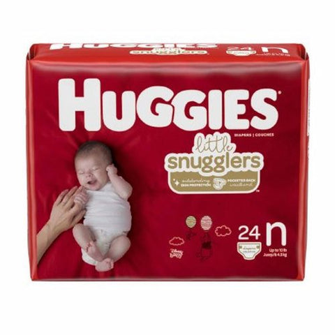 Kimberly Clark, Unisex Baby Diaper Huggies  Little Snugglers Newborn Disposable Heavy Absorbency, Pack Of 24 Kimberly Clark
