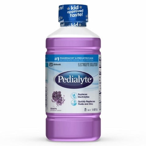 Pedialyte, Pediatric Oral Electrolyte Solution Pedialyte  Grape Flavor 1Liter Bottle Ready to Use, Count of 8 Pedialyte