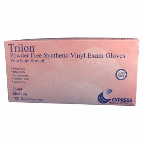 McKesson, Exam Glove Trilon  Medium NonSterile Vinyl Standard Cuff Length Smooth Clear Not Chemo Approved WITH, Case Of 10 McKesson