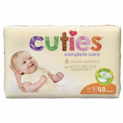 First Quality, Unisex Baby Diaper Cuties  Complete Care Tab Closure Size 1 Disposable Heavy Absorbency, Count of 176 First Quality