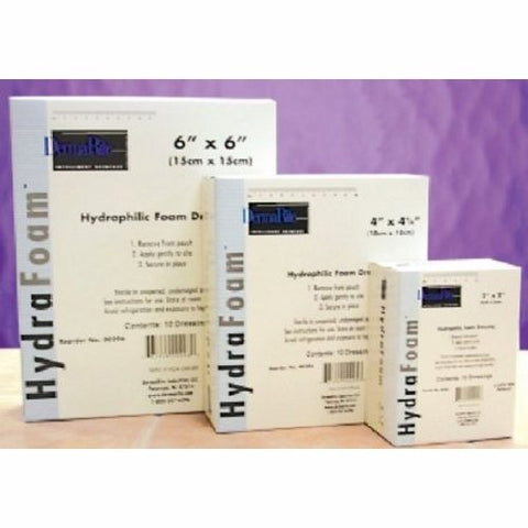 DermaRite, Foam Dressing Hydrafoam 6 X 6 Inch Square Non-Adhesive without Border Sterile, Box Of 10 DermaRite