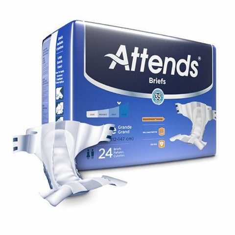 Attends, Unisex Incontinence Brief Large Disposable Heavy Absorbency DDA30, Case Of 3 Attends