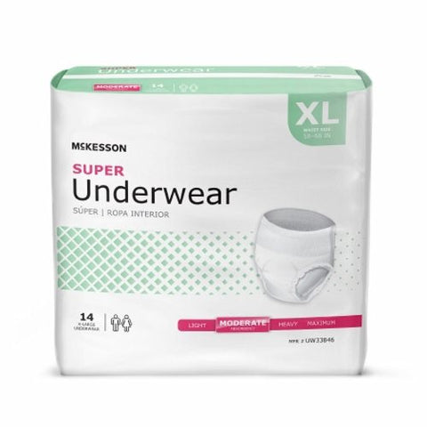McKesson, Disposable Underwear Pull On with Tear Away Seams X-Large Moderate, Count of 14 McKesson