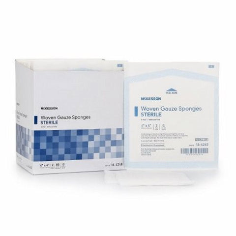 McKesson, Gauze Sponge McKesson Cotton 8-Ply 4 X 4 Inch Square Sterile, Box Of 50 McKesson