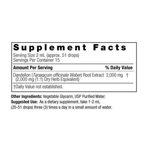 Nature's Answer, Dandelion Root, ORGANIC ALCOHOL FREE, 1 OZ Nature's Answer