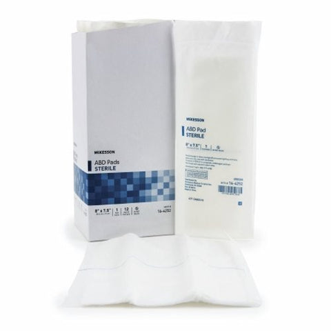 McKesson, Abdominal Pad McKesson NonWoven Cellulose 7-1/2 X 8 Inch Rectangle Sterile, Case Of 20 McKesson