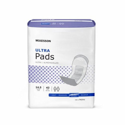 Bladder Control Pad 14 Inch Length Heavy Absorbency Polymer Core PADHV Case of 168 by McKesson