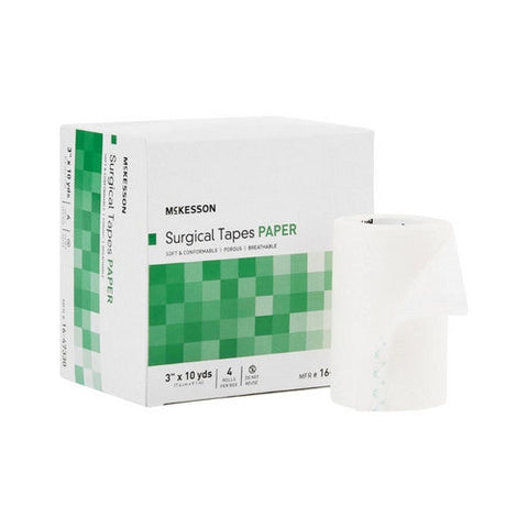 McKesson, Medical Tape White 3 Inch X 10 Yard Paper NonSterile 16-47330, Case Of 12 McKesson