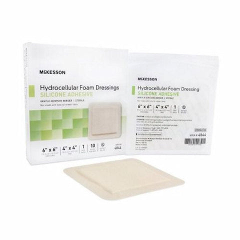 McKesson, Hydrocellular Foam Dressings Silicone Adhesive With Border, 10 Count / 6 X 6 McKesson