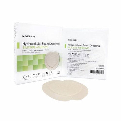 McKesson, Foam Dressing 7 X 7 Inch With Border Film Backing Silicone Gel 4845, 1 Each McKesson
