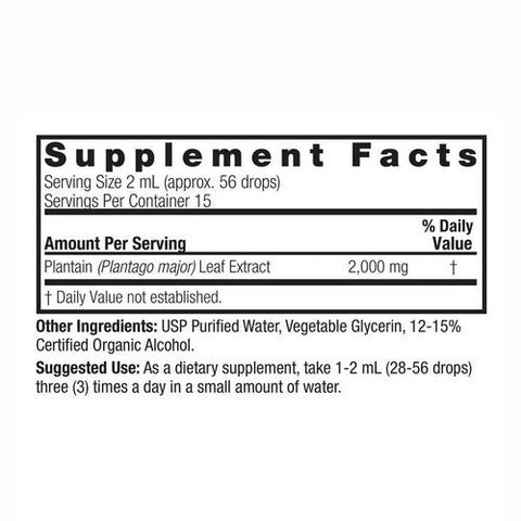 Nature's Answer, Plantain Leaves Low Alcohol, 2000 Mg, 1 Oz Nature's Answer