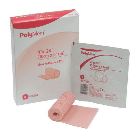 Polymem, Foam Dressing 4 X 24 Inch Without Border Film Backing Nonadhesive 5244, Case Of 2 Polymem