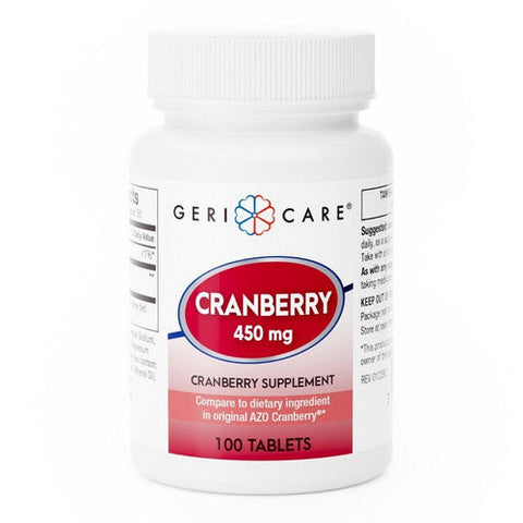 McKesson, Dietary Supplement Geri-Care Cranberry Extract 450 mg Strength Tablet 100 per Bottle, 100 Tablets McKesson