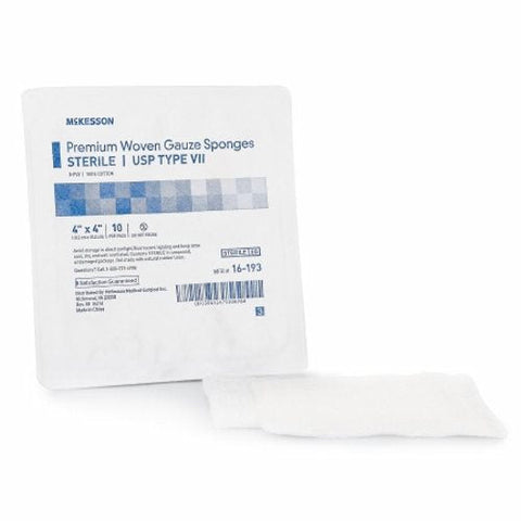 McKesson, Gauze Sponge McKesson Gauze 8-Ply 4 X 4 Inch Square Sterile, Case Of 128 McKesson