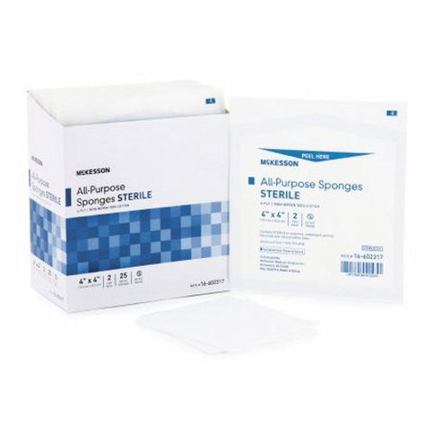 McKesson, Nonwoven Sponge 4 X 4 Inch 4-Ply Sterile 16-602317, Box Of 25 McKesson