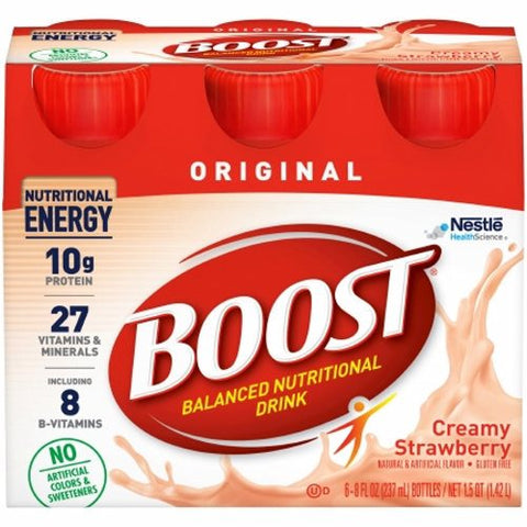 Nestle Healthcare Nutrition, Oral Supplement Boost  Original Creamy Strawberry Flavor 8 oz. Container Bottle Ready to Use, Count of 24 Nestle Healthcare Nutrition