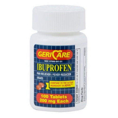 McKesson, Pain Relief Geri-Care  200 mg Strength Ibuprofen Tablet 100 per Bottle, Count of 1 McKesson