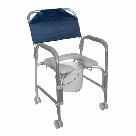Drive Medical, Commode / Shower Chair drive Fixed Arm Aluminum Frame 21 Inch Height, Count of 1 Drive Medical