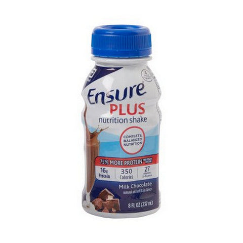 Abbott Nutrition, Oral Supplement Ensure  Plus Milk Chocolate Flavor 8 oz. Container Bottle Ready to Use, Count of 24 Abbott Nutrition