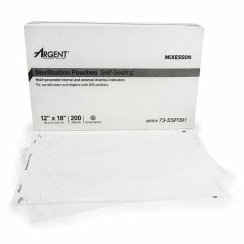 McKesson, Sterilization Pouch Ethylene Oxide Gas Steam 12 X 18 Inch 73-SSP391, Box Of 1 McKesson