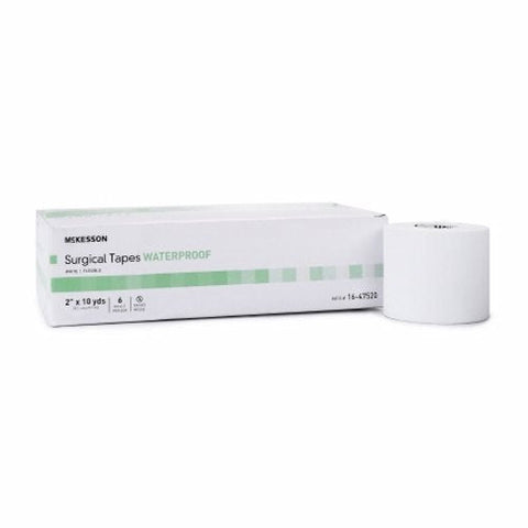 McKesson, Medical Tape McKesson Waterproof 2 Inch X 10 Yard White NonSterile, Box Of 6 McKesson