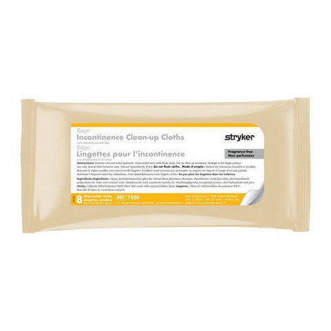 Sage, Incontinence Care Wipe Sage Soft Pack Dimethicone Unscented 8 Count, Count of 30 Sage