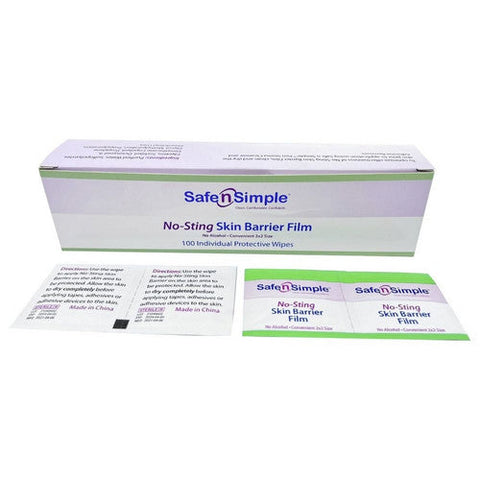 Safe N Simple, No-Sting Skin Barrier Film Wipes, Box Of 100 Safe N Simple