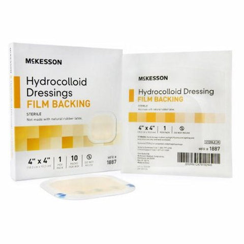 McKesson, Hydrocolloid Dressing Film Backing 4 X 4 Inch Square Hydrocolloid Film, Case Of 20 McKesson