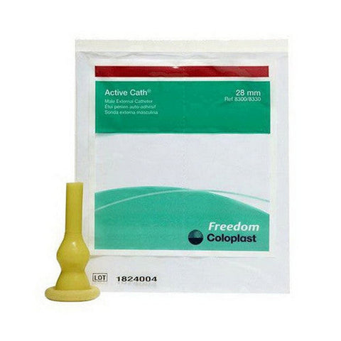Coloplast, Male External Catheter Active Cath  Self-Adhesive Strip Latex Medium, Count of 100 Coloplast