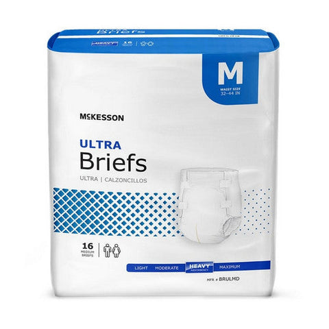 McKesson, Unisex Adult Incontinence Brief Ultra Medium Disposable Heavy Absorbency, Count of 6 McKesson