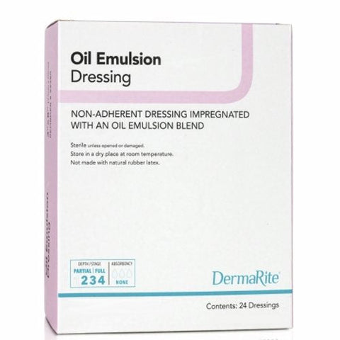 DermaRite, Oil Emulsion Impregnated Dressing DermaRite 3 X 3 Inch Mesh Gauze Petrolatum Emulsion Sterile, Box Of 50 DermaRite