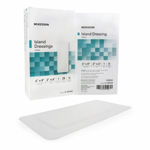 McKesson, Adhesive Dressing McKesson 4 X 8 Inch Polypropylene / Rayon Rectangle White Sterile, Count of 1 McKesson