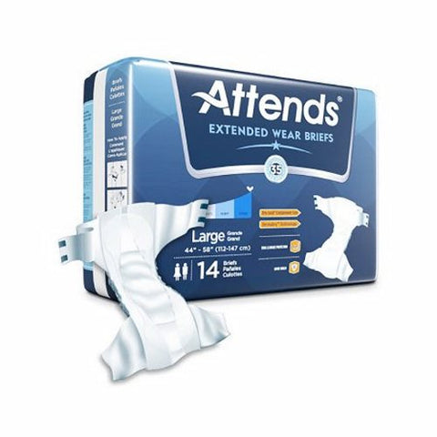 Attends, Attends Overnight Brief Unisex Adult Incontinence Large Disposable Heavy Absorbency, Case Of 4 Attends
